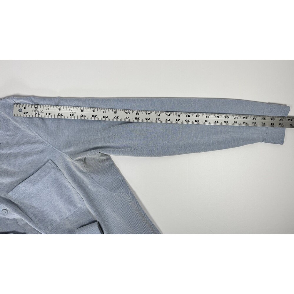 Lululemon Oxford Shirt Mens Blue‎ Long Sleeve Button Front Pocket Minimalist - Picture 13 of 16